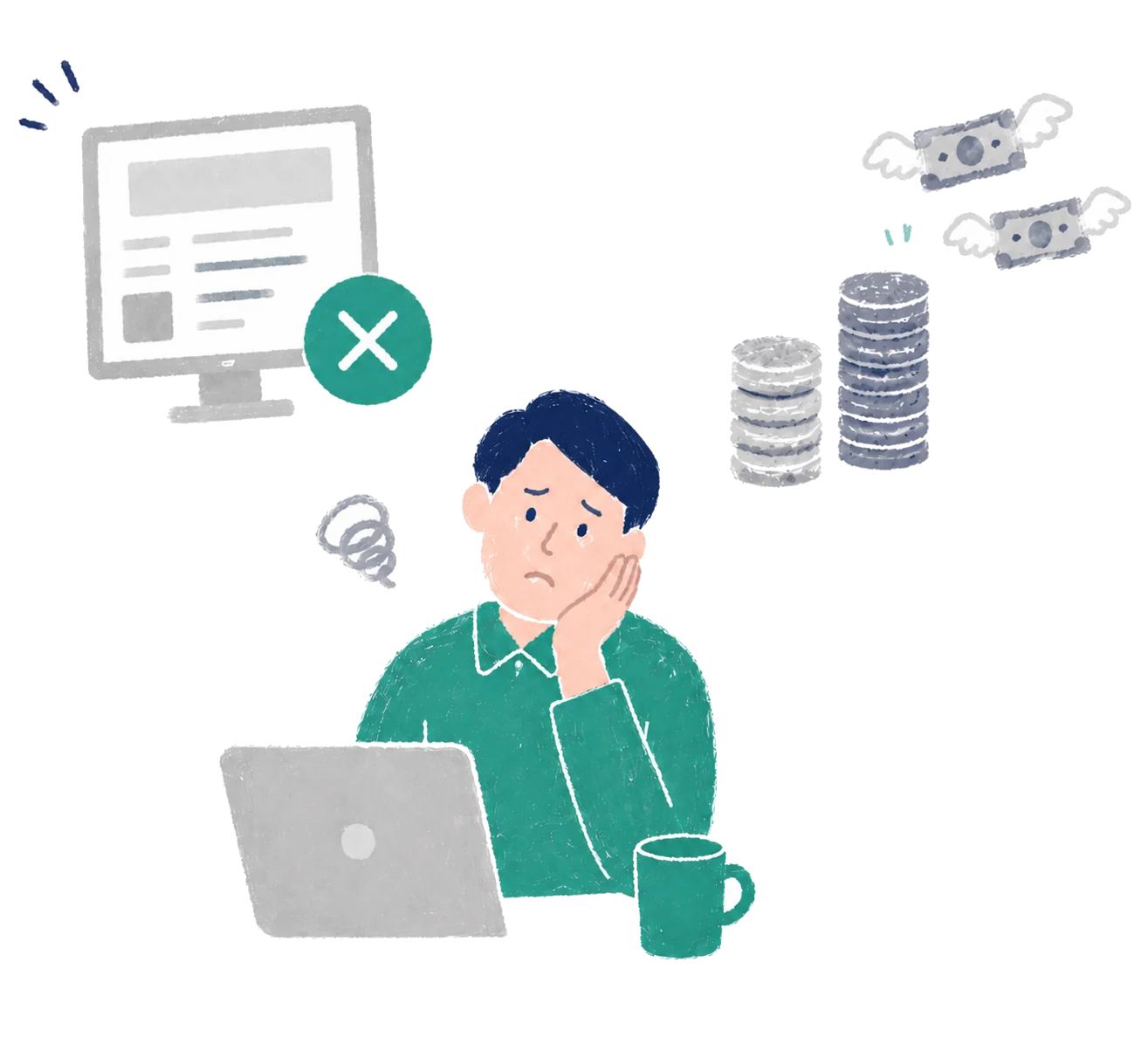 慢性的な人手不足を表すイラスト